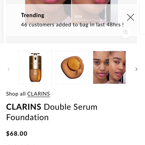 Clarins Double Serum Foundation in Gold and Cream - Picture 4 of 4